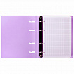 Тетрадь на кольцах А5 175х220 мм, 120 л., пластик, с резинкой, BRAUBERG, Сиреневый, 404620