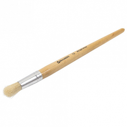 Кисть BRAUBERG, щетина, круглая, № 12, 200200