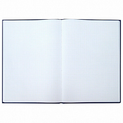 Книга учета 96 л., клетка, твердая, бумвинил, офсет, наклейка, А4 (200х290 мм), BRAUBERG, синяя, 130140