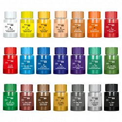 Краски акриловые художественные 24 шт., 21 цвет в банках по 22 мл, BRAUBERG HOBBY, 192412