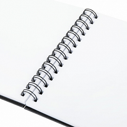 Скетчбук, белая бумага 160 г/м2, 190х190 мм, 60 л., гребень, твёрдая обложка ЧЕРНАЯ, BRAUBERG ART, 115074