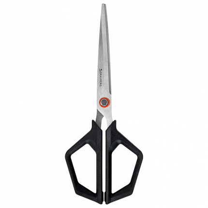 Ножницы BRAUBERG "Super black" 170 мм, черные, 3-сторонняя заточка, ручки из ABS-пластика, 238854