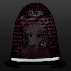 Мешок для обуви BRAUBERG KIDS, светоотражающая полоса, 46х36 см, "Anime style", 272391