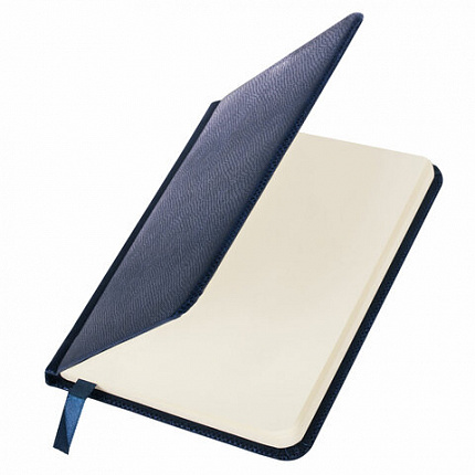 Еженедельник недатированный МАЛЫЙ ФОРМАТ 95х155 мм А6, BRAUBERG "Iguana", под кожу, 64 л., синий, 114479