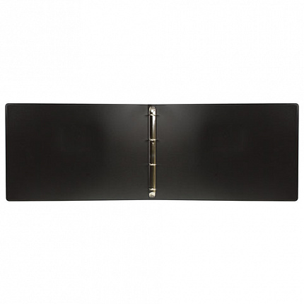 Папка на 4 кольцах БОЛЬШОГО ФОРМАТА А3, ГОРИЗОНТАЛЬНАЯ, 30 мм, черная, 0,8 мм, BRAUBERG "Стандарт", 225768