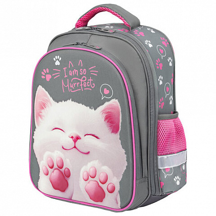 Ранец BRAUBERG KIDS STANDARD, 2 отделения, "Purr cat", 36х28х14 см, 274427