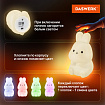 Ночник силиконовый LED "Зайчик" 54x63x95 мм, белый свет/RGB, на батарейках (в комплекте), DASWERK (ДАСВЕРК), 238933