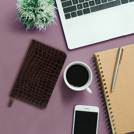 Еженедельник недатированный МАЛЫЙ ФОРМАТ А6 (95х155 мм) BRAUBERG "Alligator", кожзам, 64 л., коричневый, 126183