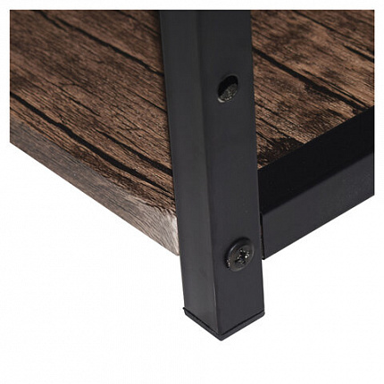 Стол на металлокаркасе BRABIX "LOFT CD-005", 1200х520х1200 мм, 3 полки, цвет морёный дуб, 641221