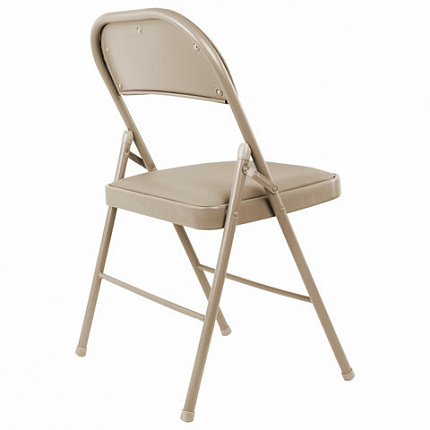 Стулья складные BRABIX "Golf Plus CF-003" КОМФОРТ, КОМПЛЕКТ 4шт., бежевый каркас, кожзам бежевый, 533033