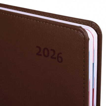 Ежедневник датированный 2026 А5 148х218 мм, GALANT "Ritter", под кожу, коричневый, 117490