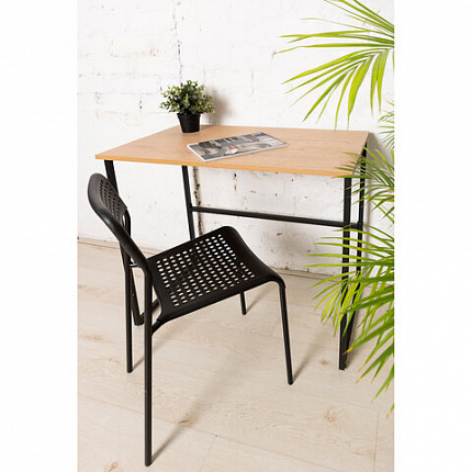 Стол BRABIX "SMART CD-020", 900х500х770 мм, ЛОФТ, металл/ЛДСП бунратти, каркас черный, 641950