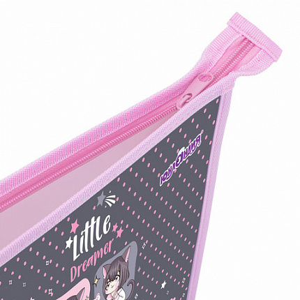 Папка для тетрадей ЮНЛАНДИЯ А4, 1 отделение, пластик, на молнии, "Anime dreamer", 273349