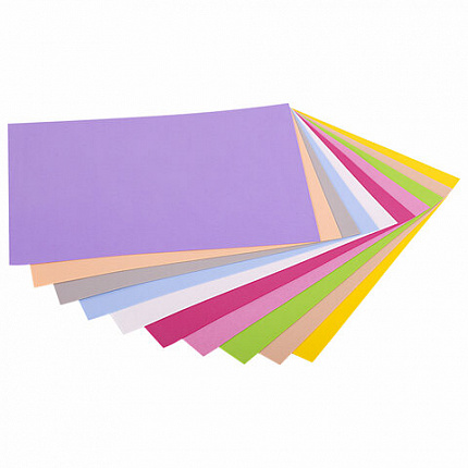 Пористая резина/фоамиран А4, 1 мм, НАБОР, 10 листов, 10 цветов, пастельные цвета, ОСТРОВ СОКРОВИЩ, 661695