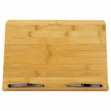 Подставка для книг и планшетов большая бамбуковая BRAUBERG, 34х24 см, регулируемый угол, 237896