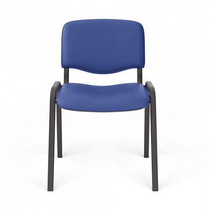 Стул для персонала и посетителей "ИЗО", черный каркас, кожзам синий, Z-06