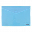 Папка-конверт с кнопкой BRAUBERG "Pastel", А4, до 100 листов, непрозрачная, аквамарин, 0,18 мм, 270474
