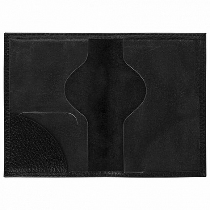 Обложка для паспорта натуральная кожа флоттер, "PASSPORT", кожаный уголок, черная, BRAUBERG, 238192