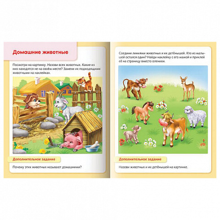 Книжка с наклейками "Тесты и задания", АССОРТИ, А5, 16 стр., HATBER