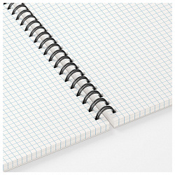 Тетрадь А5, 96 л., ОФИСМАГ, гребень, клетка, обложка картон, СИНЯЯ, 405639