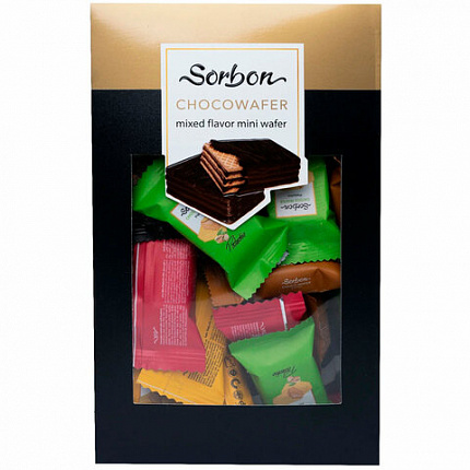 Конфеты мини-вафли в индивидуальной упаковке SORBON "Ассорти Радуга", 300 г