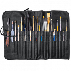 Пенал-скрутка органайзер для кистей и инструментов, 40 ячеек, черный, BRAUBERG ART DEBUT, 272994