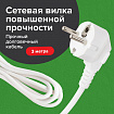 Сетевой фильтр SONNEN SPW-305, 5 розеток с заземлением, выключатель, 10 А, 3 м, белый, 513654