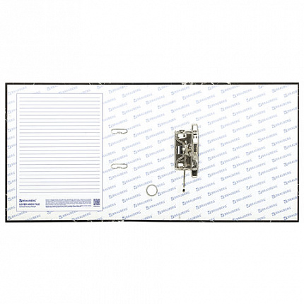 Папка-регистратор ШИРОКИЙ КОРЕШОК 90 мм с мраморным покрытием, черная, BRAUBERG, 271833