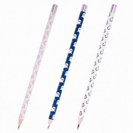 Карандаш чернографитный ЮНЛАНДИЯ "В АРКТИКЕ", 1 шт., HB, корпус ассорти, 181776