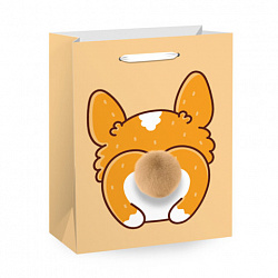 Пакет подарочный (1 штука) 18х10х23 см (M), "Fluffy Tail", ассорти, пушистый хвостик, ЗОЛОТАЯ СКАЗКА, 700810