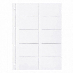 Папки-файлы на 20 визиток BRAUBERG, КОМПЛЕКТ 10 шт., А4 (210х297 мм), перфорированные, ПВХ 120 мкм, 231831