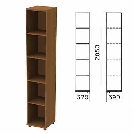 Шкаф (стеллаж) "Монолит", 370х390х2050 мм, 4 полки, цвет орех гварнери, КМ45.3