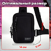 Сумка на плечо HEIKKI BLASTER (ХЕЙКИ) с карманом, черная, 20х14х5 см, 272634
