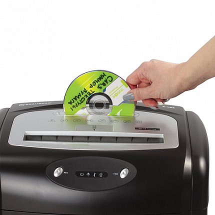 Уничтожитель (шредер) BRAUBERG S18-S, БЕСШУМНЫЙ, 2 уровень секретности, полоски 6 мм, 18 листов, корзина 28 литров, 530961