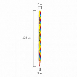 Карандаш с многоцветным грифелем ЮНЛАНДИЯ MAGIC, 1 шт., цвета ассорти, туба, круглый, грифель 3 мм, натуральное дерево, 181788
