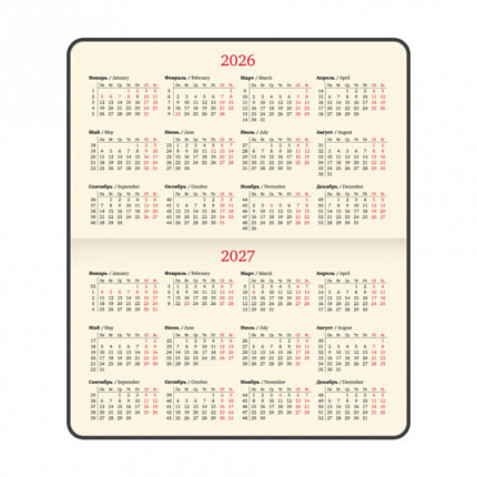 Еженедельник датированный 2026 МАЛЫЙ ФОРМАТ 95х155 мм, А6, BRAUBERG "Augustus", под кожу, голубой, 117185