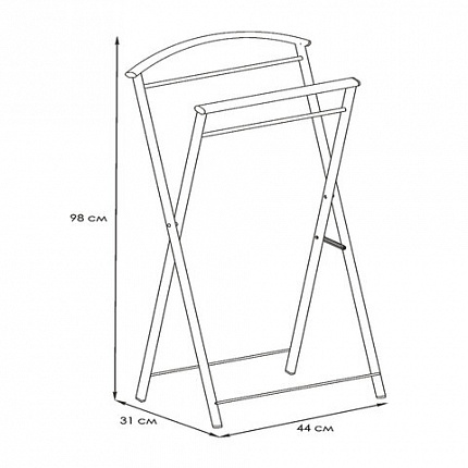 Вешалка-стойка костюмная "Контур", 980х440х310 мм, металл, черная, ВНП 367 Ч