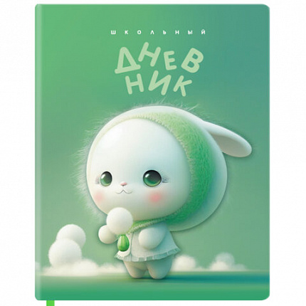 Дневник 1-11 класс 48 л., обложка кожзам (твердая с поролоном), 3D-элемент, BRAUBERG, "Милый Пушистик", 107222