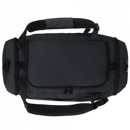 Сумка спортивная HEIKKI TRAVEL (ХЕЙКИ) с отделением для обуви, 7 карманов, темно-серая, 23х48х25 см, 272628