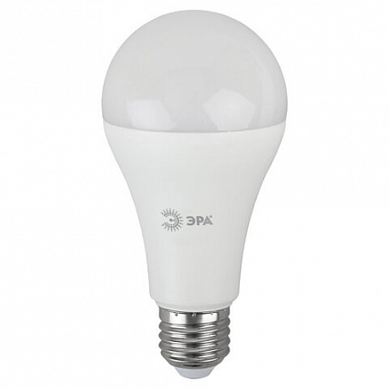 Лампа светодиодная ЭРА RED LINE, 25 (200) Вт, цоколь Е27, груша, нейтральный белый свет, 25000 ч., LED A65-25W-4000-E27, Б0048010