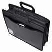 Папка-портфель пластиковая BRAUBERG А4+ (390х320х120 мм), 4 отделения, фактура под дерево, черная, 221391