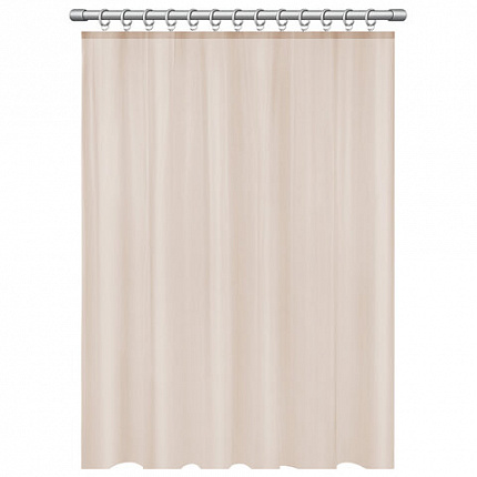 Шторка для ванной PEVA, 180х200 см, кольца в комплекте, цвет ассорти (белый, голубой, коричневый), PRIMILA (ПРИМИЛА), 700073