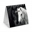 Календарь-домик настольный на гребне, 2026 г., BRAUBERG, 101х101 мм, "Символ 2026", 117278