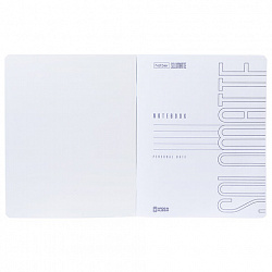 Тетрадь А5, 48 л., HATBER скоба, линия, Soft-touch ламинация, СОЛО "Черный бархат", 092752, 48Т5лВ2
