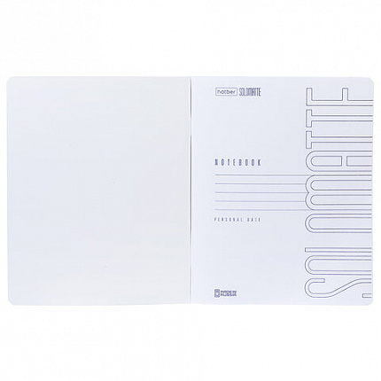 Тетрадь А5, 48 л., HATBER скоба, линия, Soft-touch ламинация, СОЛО "Черный бархат", 092752, 48Т5лВ2
