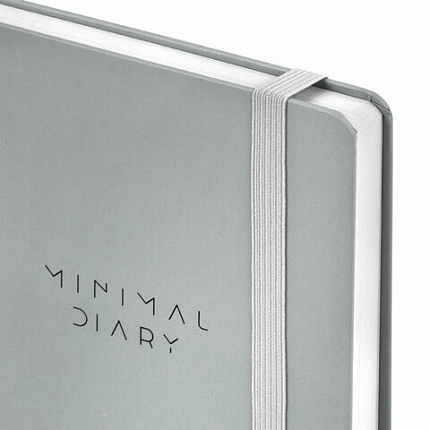 Ежедневник недатированный с резинкой А5 145х203 мм, BRAUBERG, твердый, 160 л, "Minimal", серый, 116302
