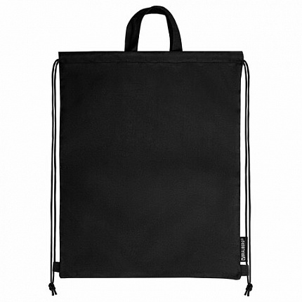 Мешок для обуви BRAUBERG большой удобный с ручкой, 51х41 см, "Total Black", 273454