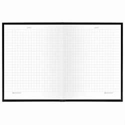 Блокнот МАЛЫЙ ФОРМАТ 110х147 мм, А6, 80 л., твердый, клетка, BRAUBERG "Minimal", черный, 116444