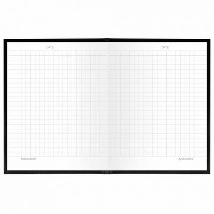 Блокнот МАЛЫЙ ФОРМАТ 110х147 мм, А6, 80 л., твердый, клетка, BRAUBERG "Minimal", черный, 116444