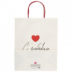 Пакет подарочный (1 штука) 26х13х32 см (L) "Love Story", ассорти, крафт, ЗОЛОТАЯ СКАЗКА, 700821